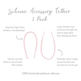 Silicone Accessory Tether 2-Pack: Pink - Bumkins