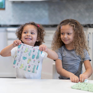 Reusable Snack Bag, Large 2-Pack: Cacti & Llama - Bumkins