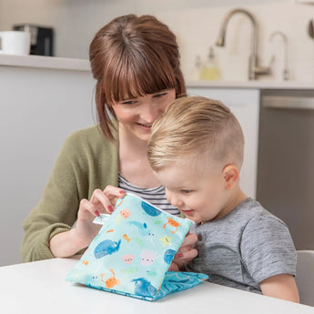 Reusable Snack Bag, Large 2-Pack: Ocean Life & Whale Tail - Bumkins