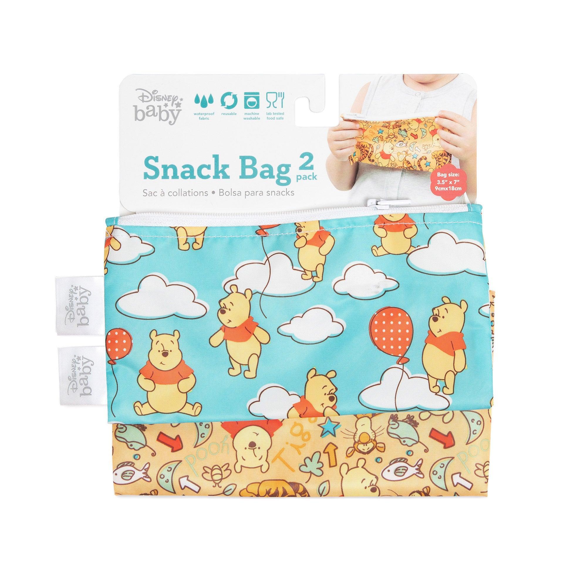 Bumkins Small Reusable Snack Bag 2-Pack, Bird Park/Urban Bird