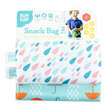 Reusable Snack Bag, Small 2-Pack: Raindrops & Umbrella - Bumkins