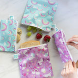 Reusable Snack Bag, Small 2-Pack: Rainbows & Unicorns - Bumkins