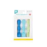 Bumkins Silicone Dipping Spoons 3 Pack: Gumdrop, in blue and green, made from food-safe silicone for safe self-feeding.