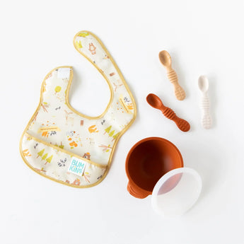 Bumkins Silicone Dipping Spoons 3 Pack: Rocky Road—vibrant silicone spoons perfect for little ones learning to self-feed!.