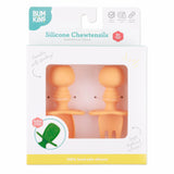 Bumkins Silicone Chewtensils®: Tangerine, ideal for baby-led weaning, 6m+, made from 100% food-safe silicone for safe self-feeding.