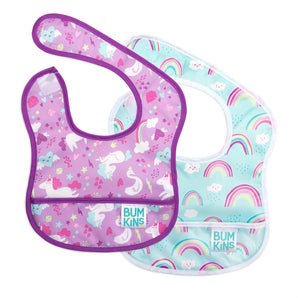 Starter Bib 2 Pack: Rainbows & Unicorns - Bumkins