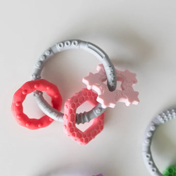 Silicone Teething Charms: Pink - Bumkins