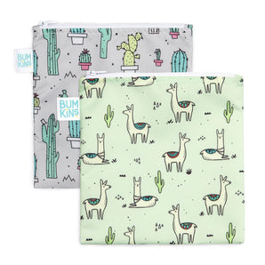 Reusable Snack Bag, Large 2-Pack: Cacti & Llama - Bumkins