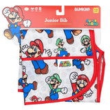 Bumkins Junior Bib: Super Mario™ & Luigi for ages 1-3, features waterproof fabric & red trim with colorful character designs.