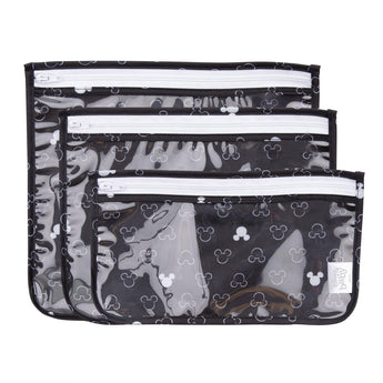 Clear Travel Bag 3-Pack: Mickey Mouse Icon Black + White - Bumkins